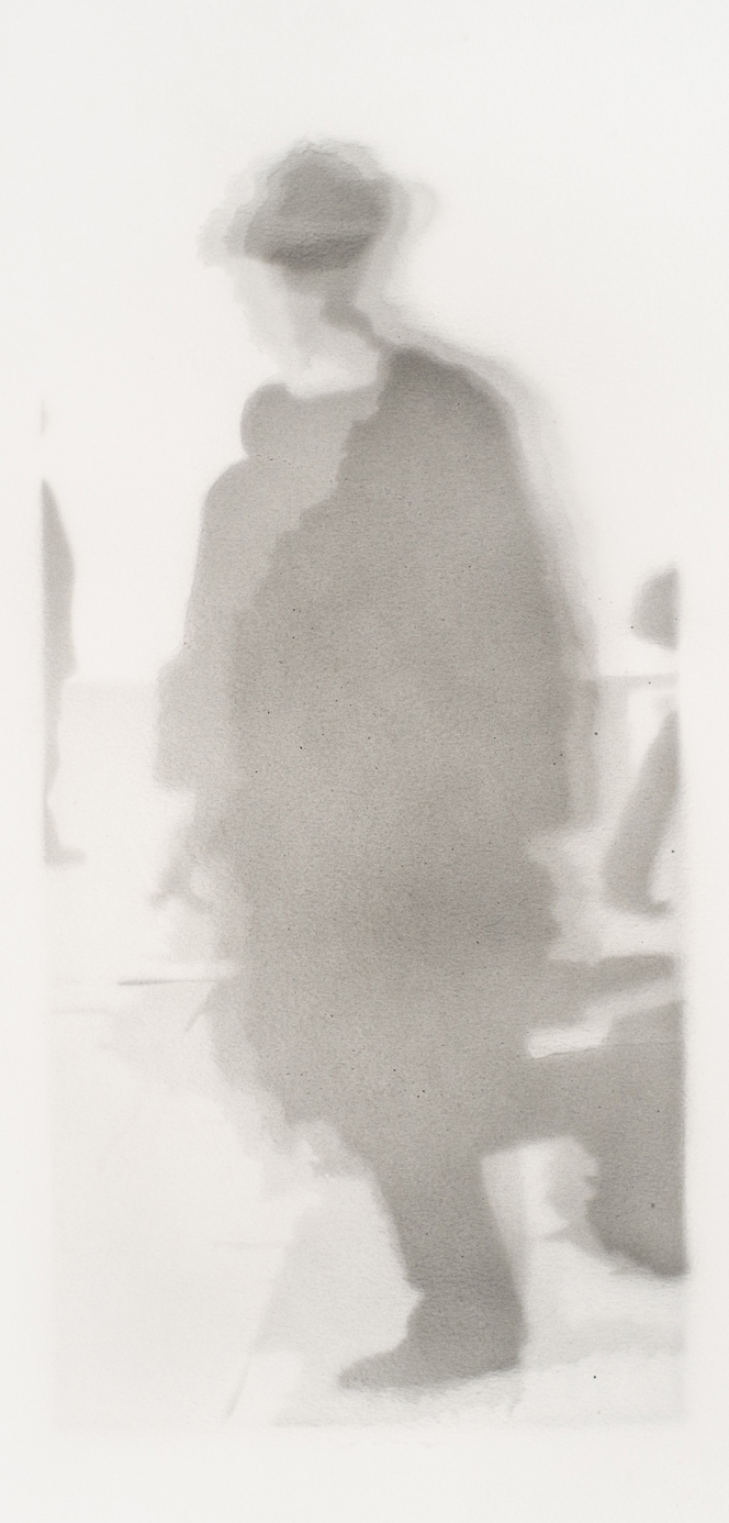 Passant 1 2016, acrylique s/papier, 48 x 23 cm