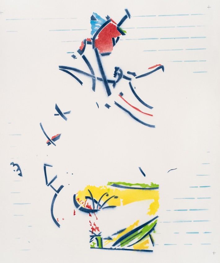 Pinocchio 2016, email s/papier, 100 x 70 cm